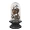 Hello Honey® 15" Decorative Tin Sacred Hearts on Wood Pedestal with Glass Cloche